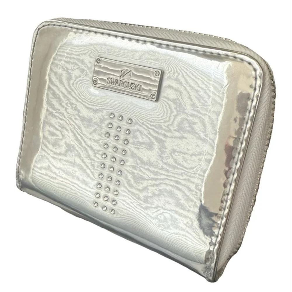 EUC Swarovski Silver Cosmetic Bag